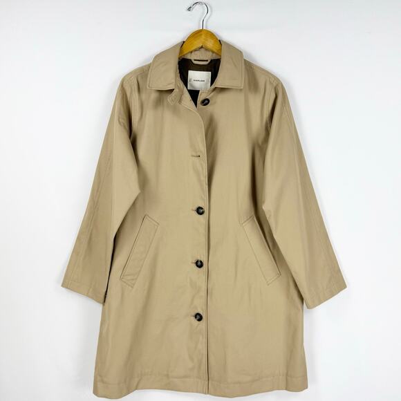 Everlane Women's The Mac Trench Coat Large Cornstalk Khaki Minimalist - Picture 2 of 16
